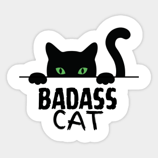 Baddas Cat black image Sticker